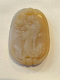 Carved Jade Bird Pendant in Warm Honey Tone