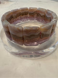 Aurora Agate Stretch Bangle Bracelet - Purple and Brown