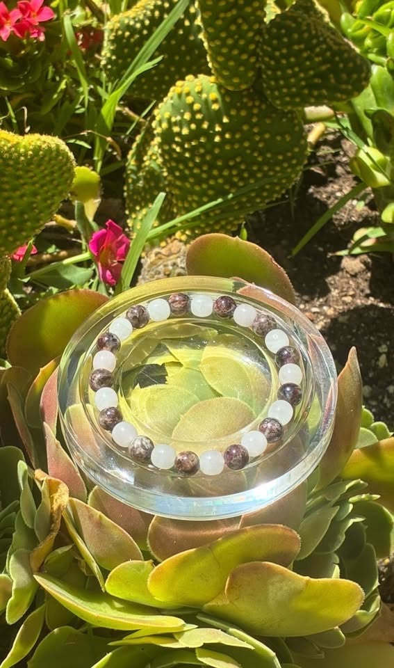Plum Tourmaline & Rose Quartz Bracelet