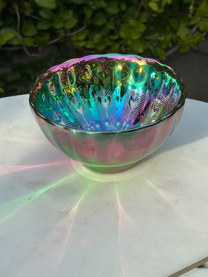 Rainbow With Peacock Handmade Porcelain Jianzhan Teacup