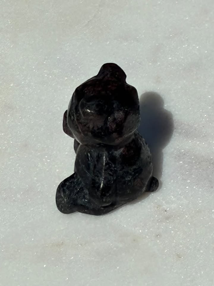 Garnet Hand-Carved Teddy Bear