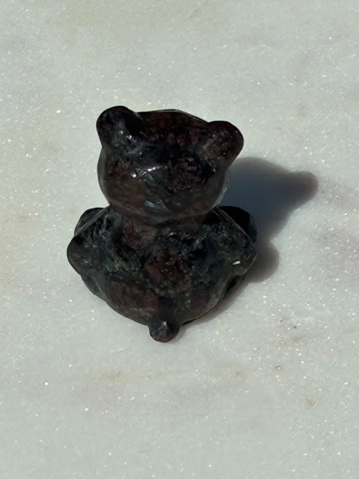 Garnet Hand-Carved Teddy Bear