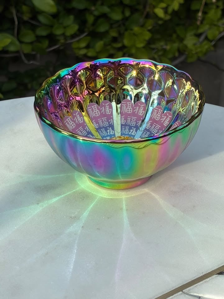 Rainbow With Peacock Handmade Porcelain Jianzhan Teacup