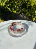 Red Jasper & White Quartz Soft Bangle