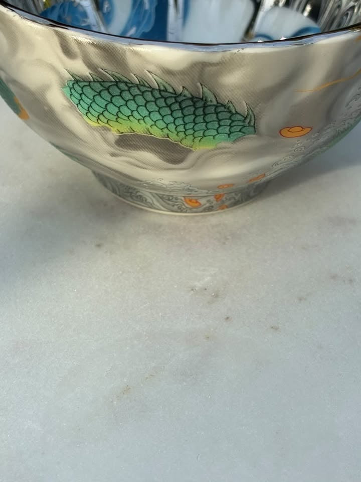 Silver With Blue Dragon Handmaid Jianzhan Teacup