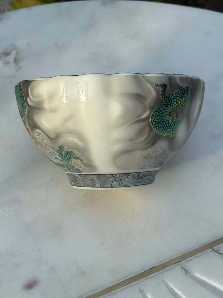 Silver With Blue Dragon Handmaid Jianzhan Teacup