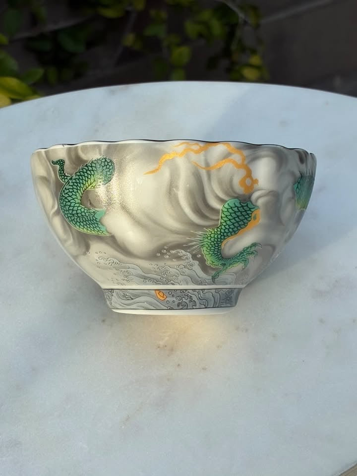 Silver With Blue Dragon Handmaid Jianzhan Teacup