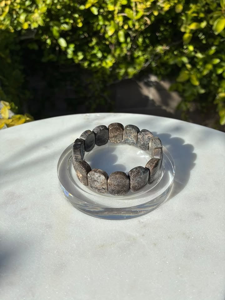 Black Coral Jade Soft Bangle