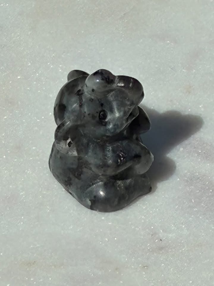 Larvikite Hand-Carved Elephant