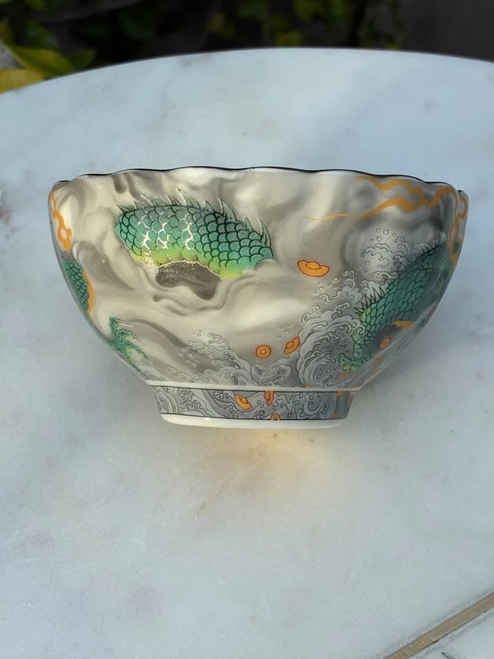 Silver With Blue Dragon Handmaid Jianzhan Teacup