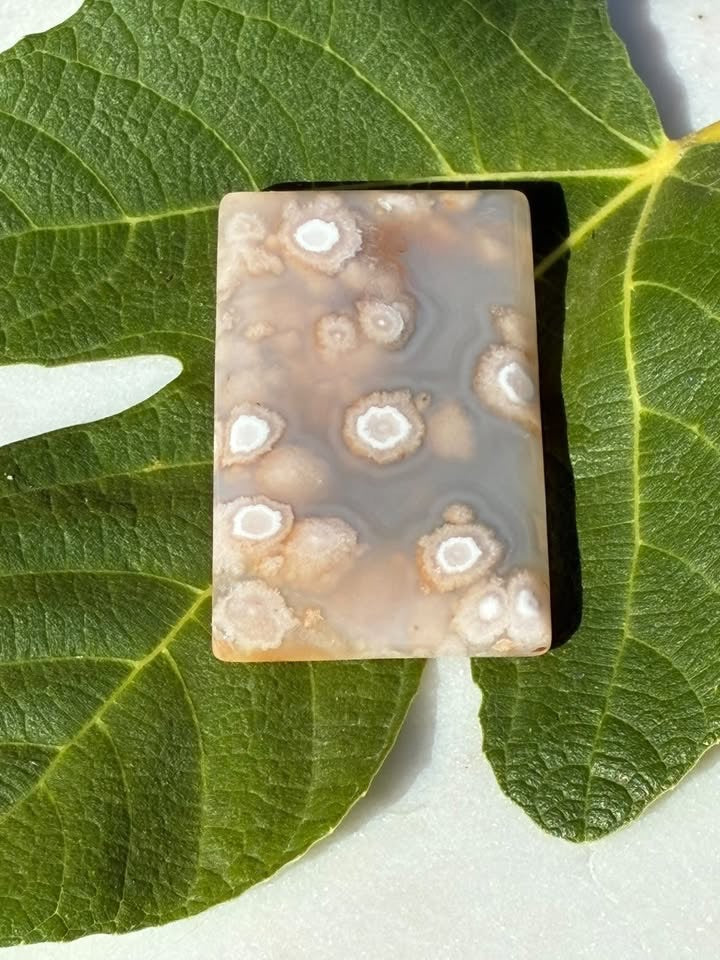 Carved Cherry Blossom Agate Pendant