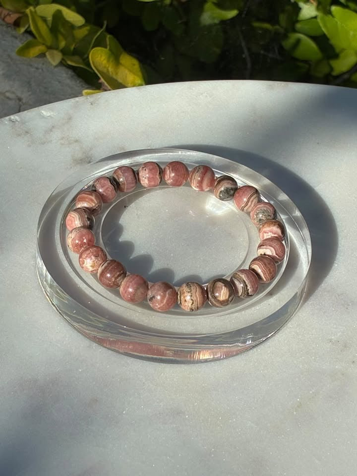 Natural Chocolate Zebra Rhodochrosite Bracelet