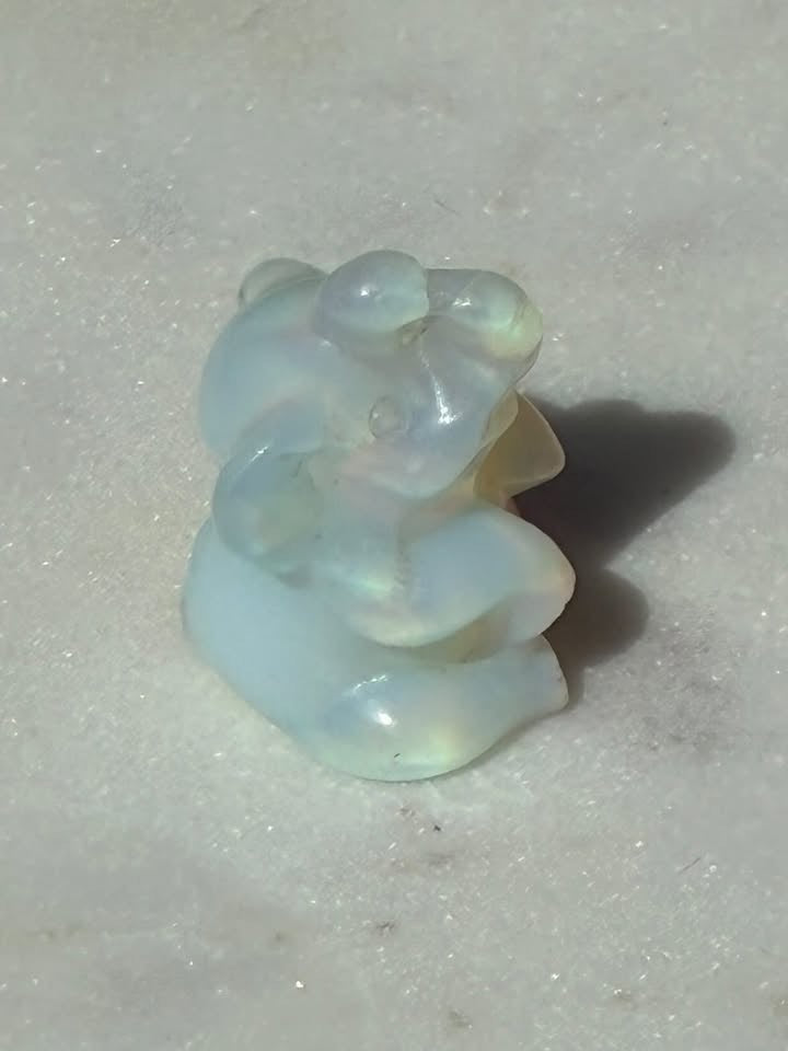 Opalite Hand-Carved Elephant