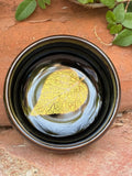 Black Handmade Porcelain Jianzhan Teacup With Gold Leaf