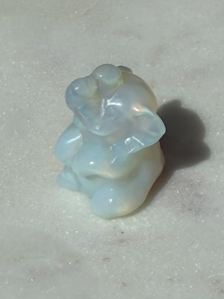 Opalite Hand-Carved Elephant