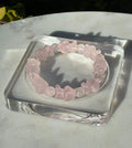 Rose Quartz Hand-Carved Teddy Bear Bracelet