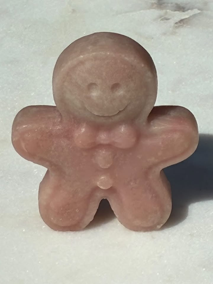 Pink Opalite Hand-Carved Gingerbread Man