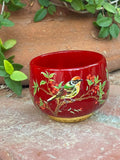 Red Handmade Porcelain Jianzhan Teacup With Bird