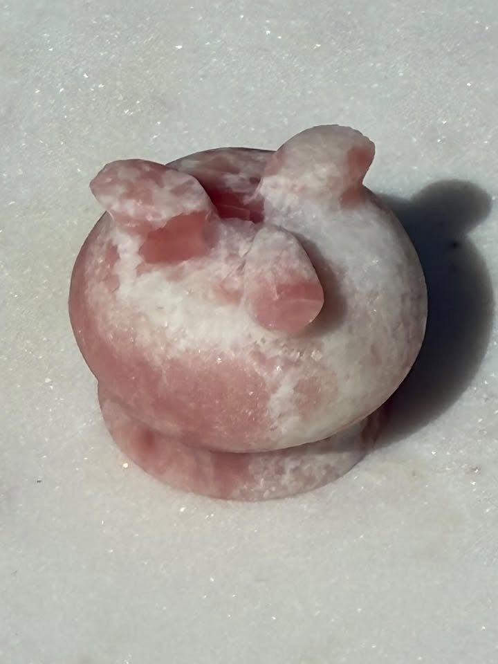 Pink Opalite Hand-Carved Caldron