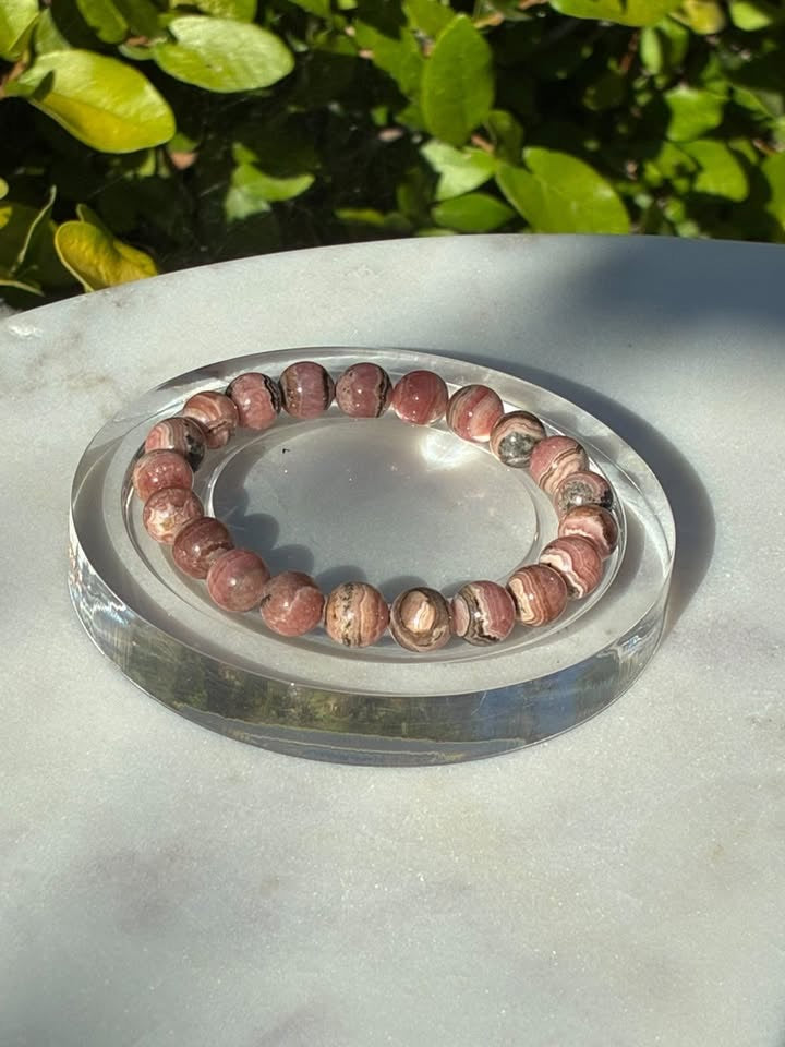 Natural Chocolate Zebra Rhodochrosite Bracelet