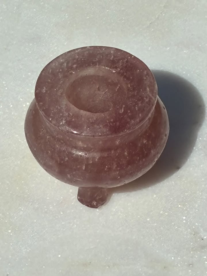 Strawberry Quartz Hand-Carved Caldron