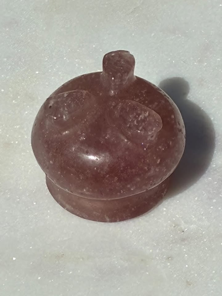Strawberry Quartz Hand-Carved Caldron