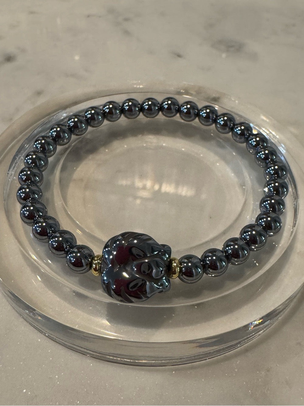 Terahertz Beaded Stretchy Bracelet with Fox Charm