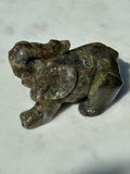 Green Moss Agate Hand-Carved Elephant