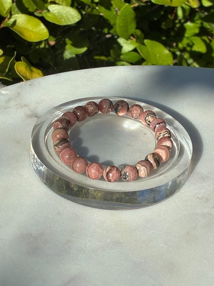 Natural Chocolate Zebra Rhodochrosite Bracelet