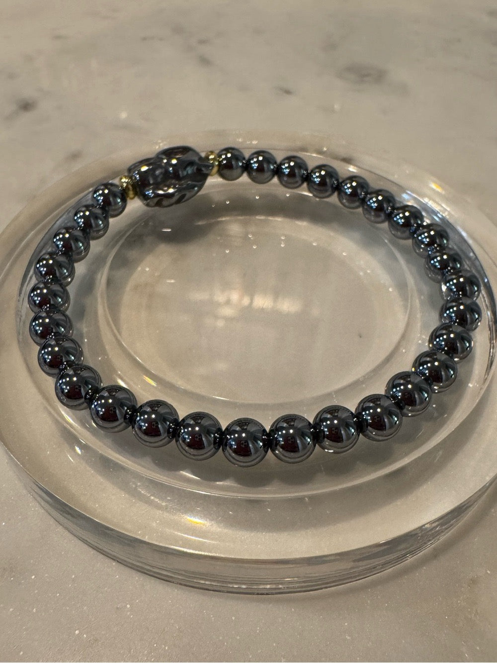 Terahertz Beaded Stretchy Bracelet with Fox Charm