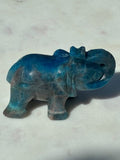 Blue Apatite Hand-Carved Elephant