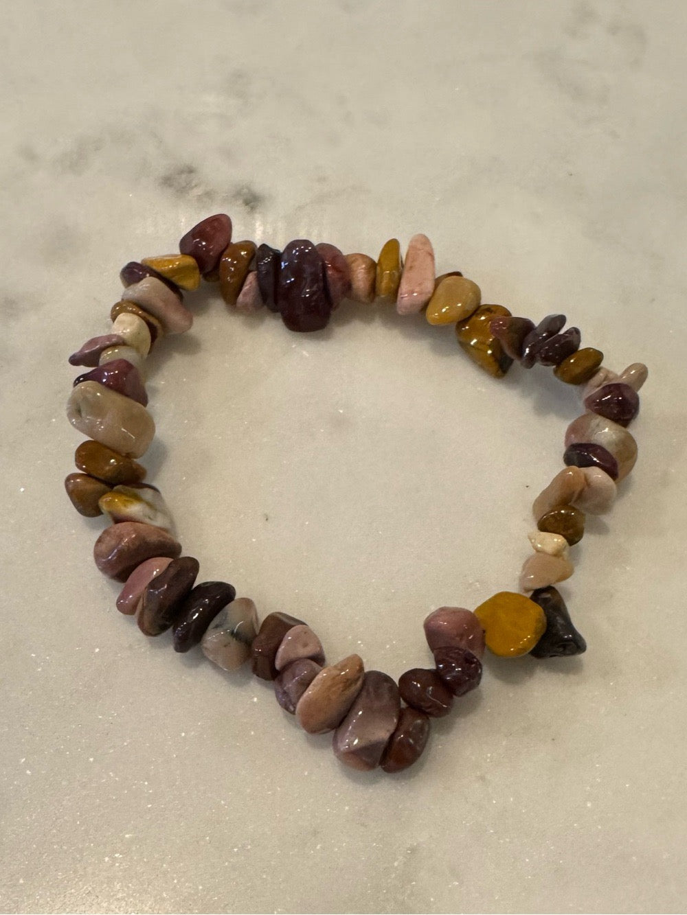 Alashan Agate Chip Bead Stretchy Bracelet