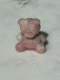 Pink-Opalite Hand-Carved Teddy Bear