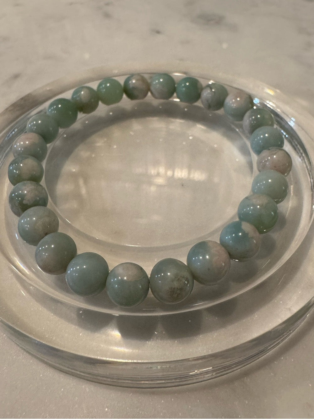 Green Sukura Agate Beaded Stretchy Bracelet
