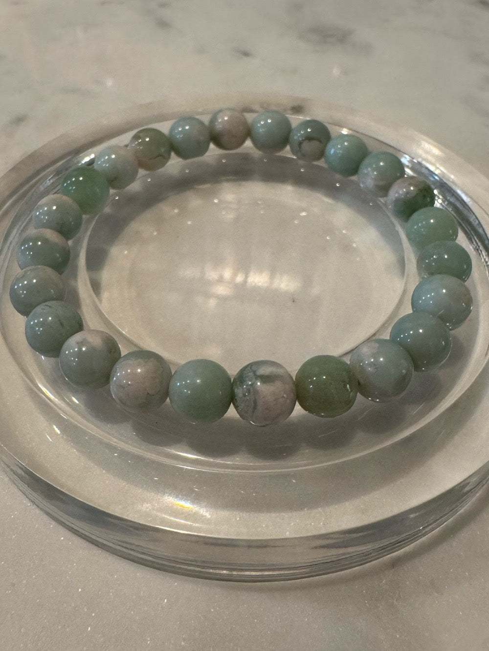 Green Sukura Agate Beaded Stretchy Bracelet