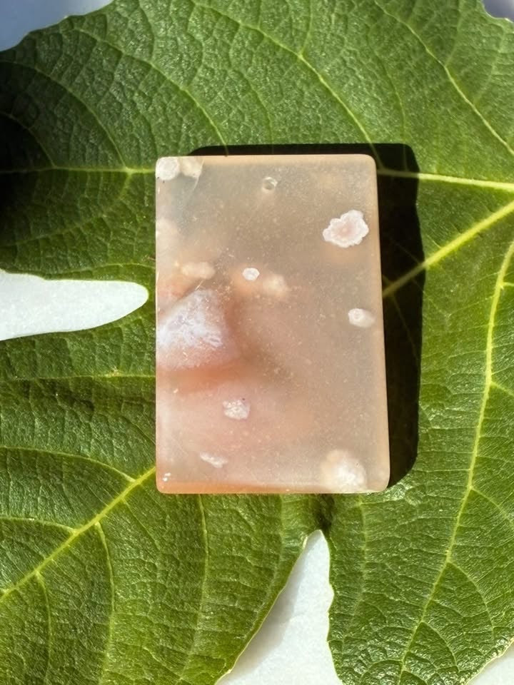 Carved Cherry Blossom Agate Pendant